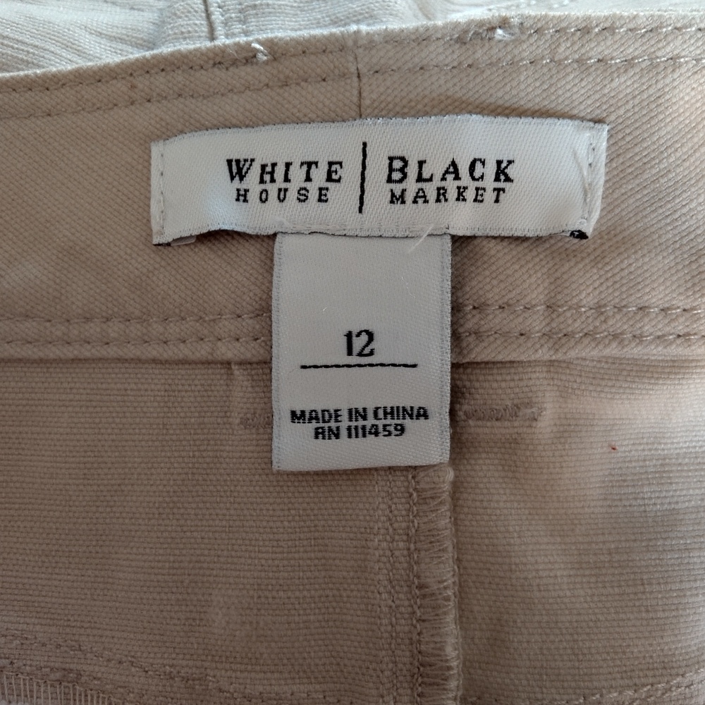 White House Black Market Khaki Cargo Mini Skirt - Picture 6 of 7